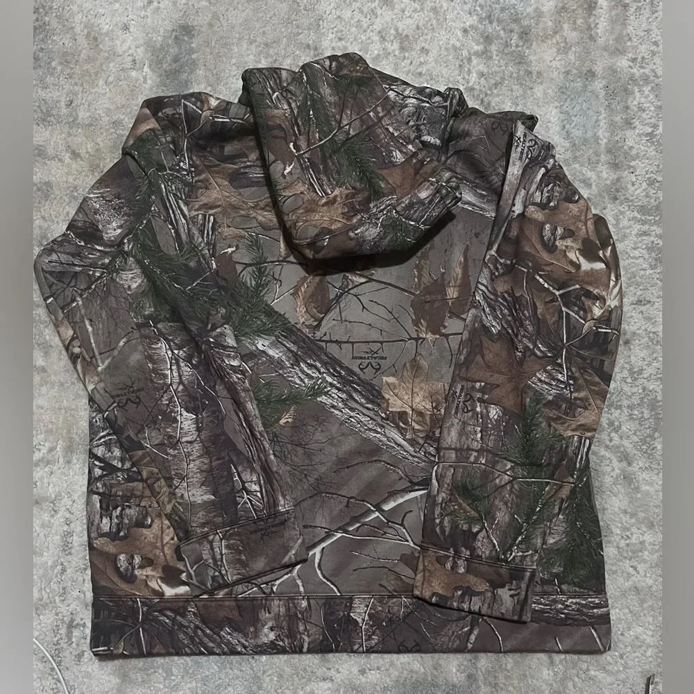 Under Armour UA RealTree Camo Fleece Hoodie Coldgear Sz XL